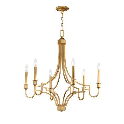 Maxim 12786GL Normandy 6 Light Chandelier | Gold Leaf