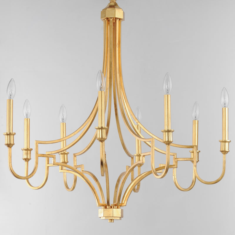 Maxim 12788GL Normandy 8 Light Chandelier | Gold Leaf