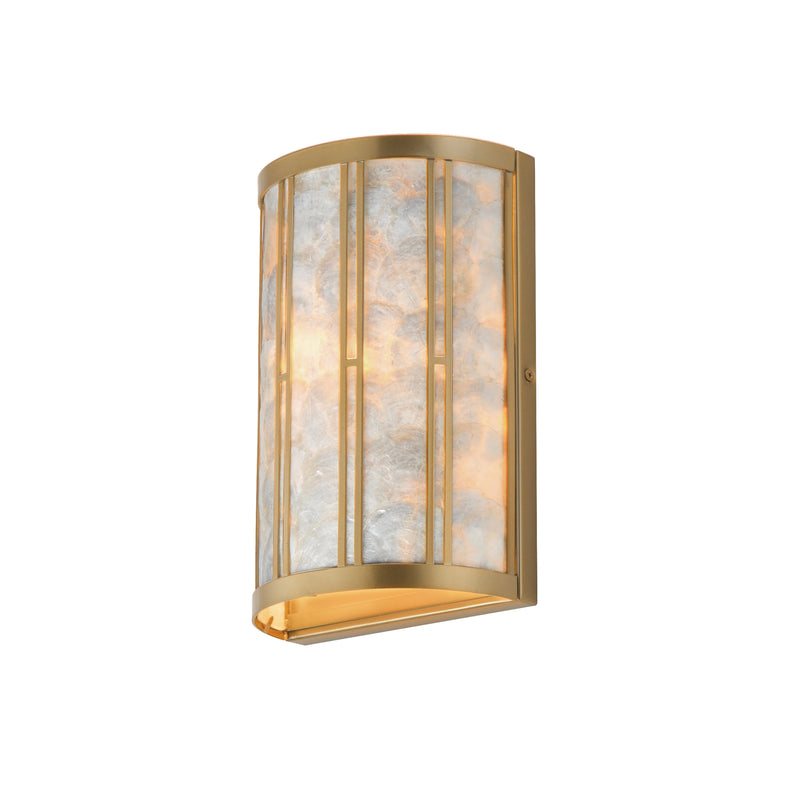 Maxim 12800CZNAB Miramar 1 Light Wall Sconce | Capiz / Natural Aged Brass