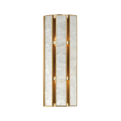 Maxim 12801CZNAB Miramar 2 Light Wall Sconce | Capiz / Natural Aged Brass
