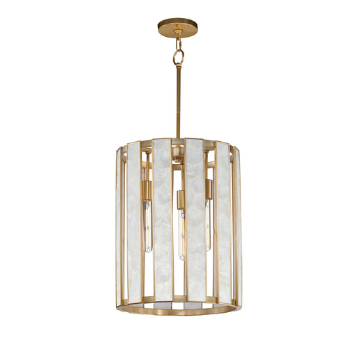 Maxim 12802CZNAB Miramar 3 Light Foyer Pendant | Capiz / Natural Aged Brass