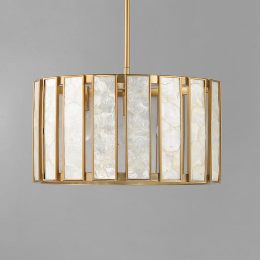 Maxim 12803CZNAB Miramar 3 Light Pendant | Capiz / Natural Aged Brass