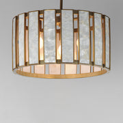 Maxim 12803CZNAB Miramar 3 Light Pendant | Capiz / Natural Aged Brass