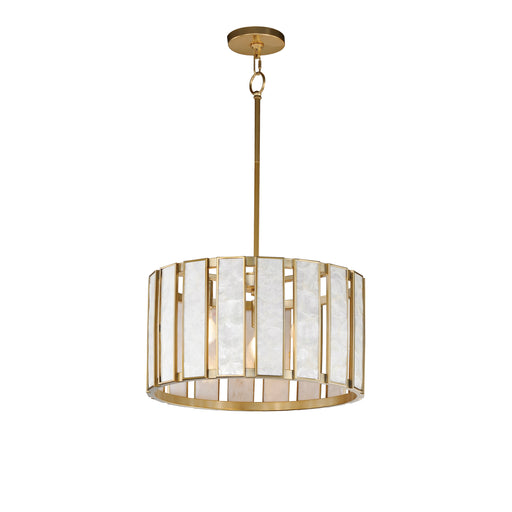 Maxim 12803CZNAB Miramar 3 Light Pendant | Capiz / Natural Aged Brass
