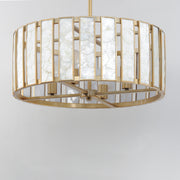 Maxim 12804CZNAB Miramar 4 Light Pendant | Capiz / Natural Aged Brass