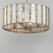 Maxim 12804CZNAB Miramar 4 Light Pendant | Capiz / Natural Aged Brass