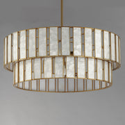 Maxim 12806CZNAB Miramar 6 Light Chandlelier | Capiz / Natural Aged Brass