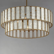 Maxim 12806CZNAB Miramar 6 Light Chandlelier | Capiz / Natural Aged Brass