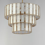 Maxim 12808CZNAB Miramar 7 Light Chandelier | Capiz / Natural Aged Brass