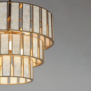Maxim 12808CZNAB Miramar 7 Light Chandelier | Capiz / Natural Aged Brass