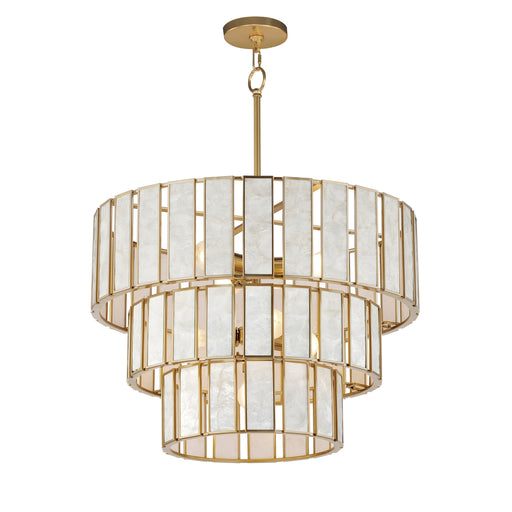 Maxim 12808CZNAB Miramar 7 Light Chandelier | Capiz / Natural Aged Brass