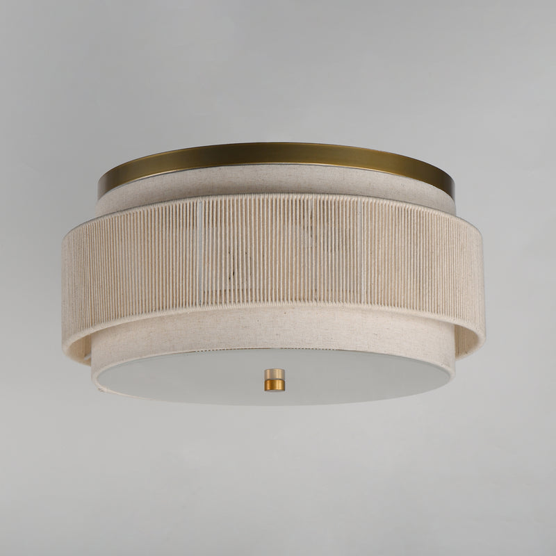 Maxim 12810OFNAB Seacliff 2 Light Flush Mount | Natural Aged Brass