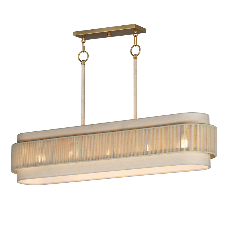 Maxim 12815OFNAB Seacliff 5 Light Linear Chandelier | Natural Aged Brass