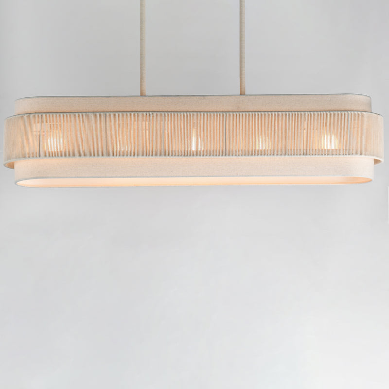 Maxim 12815OFNAB Seacliff 5 Light Linear Chandelier | Natural Aged Brass