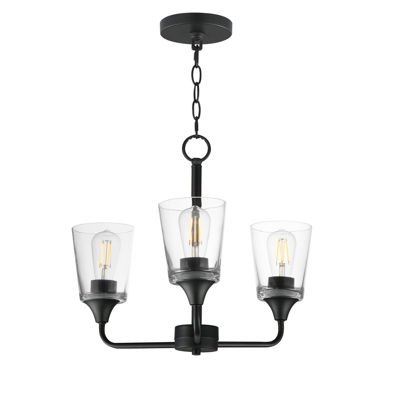 Maxim 12873CLBK Hudson 3 Light Chandelier | Black