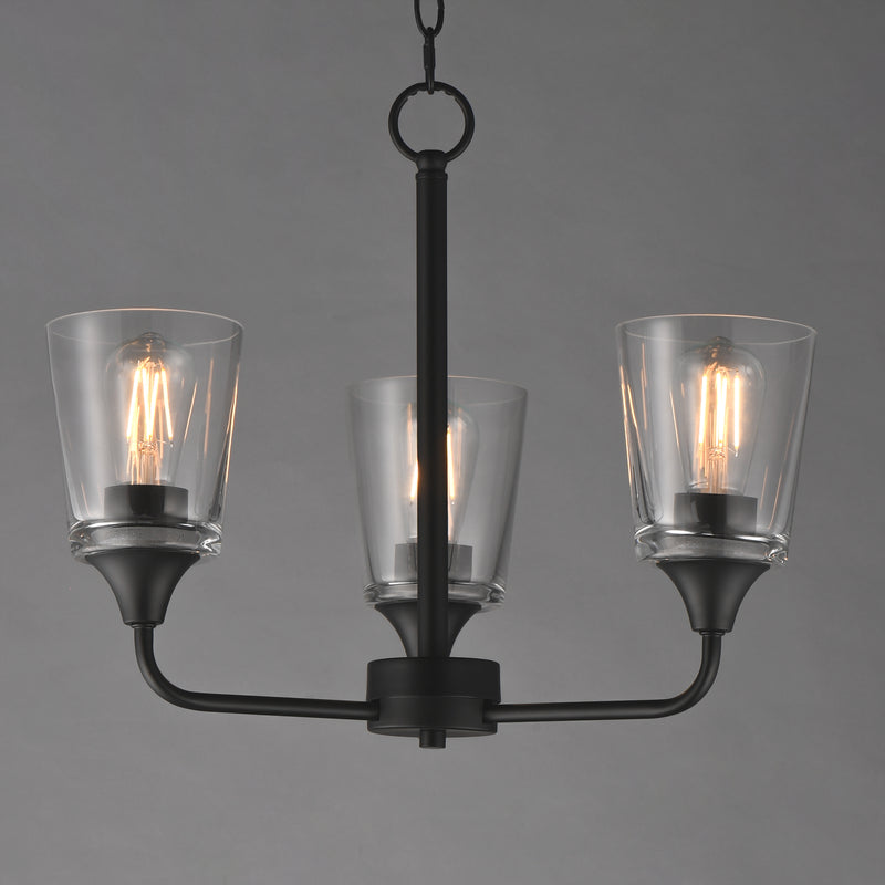 Maxim 12873CLBK Hudson 3 Light Chandelier | Black