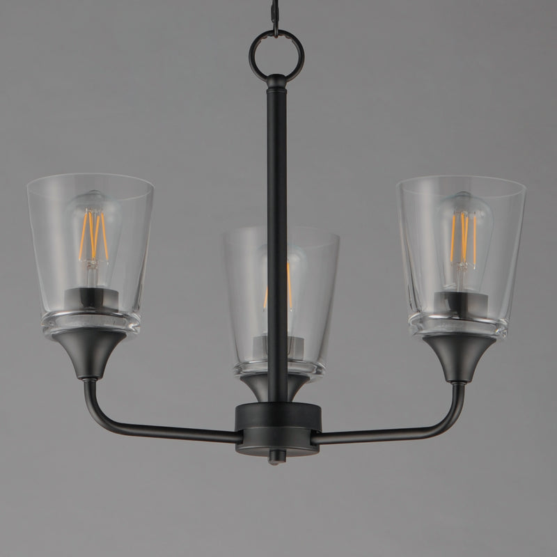 Maxim 12873CLBK Hudson 3 Light Chandelier | Black