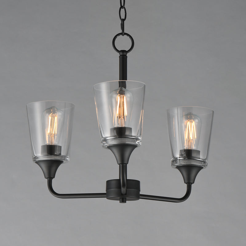 Maxim 12873CLBK Hudson 3 Light Chandelier | Black