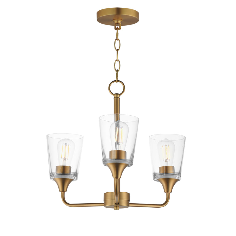 Maxim 12873CLNAB Hudson 3 Light Chandelier | Natural Aged Brass