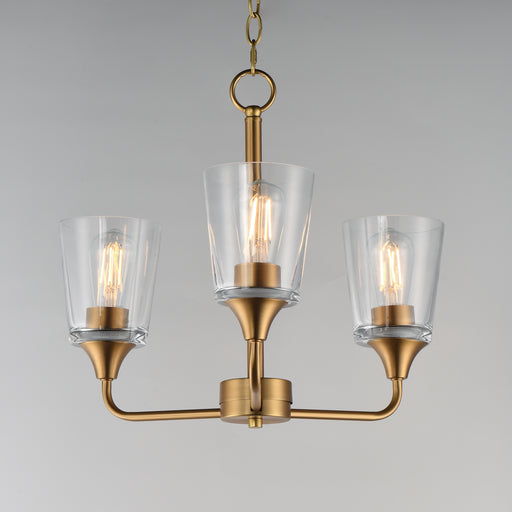 Maxim 12873CLNAB Hudson 3 Light Chandelier | Natural Aged Brass