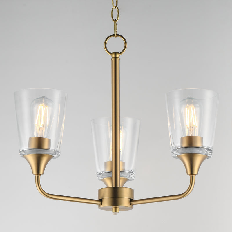 Maxim 12873CLNAB Hudson 3 Light Chandelier | Natural Aged Brass