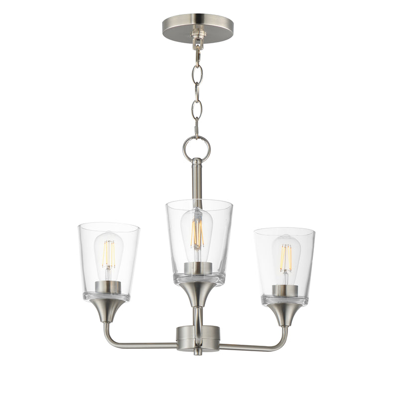 Maxim 12873CLSN Hudson 3 Light Chandelier | Satin Nickel