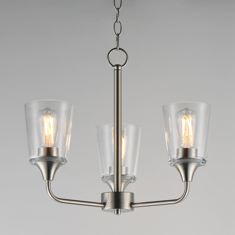 Maxim 12873CLSN Hudson 3 Light Chandelier | Satin Nickel