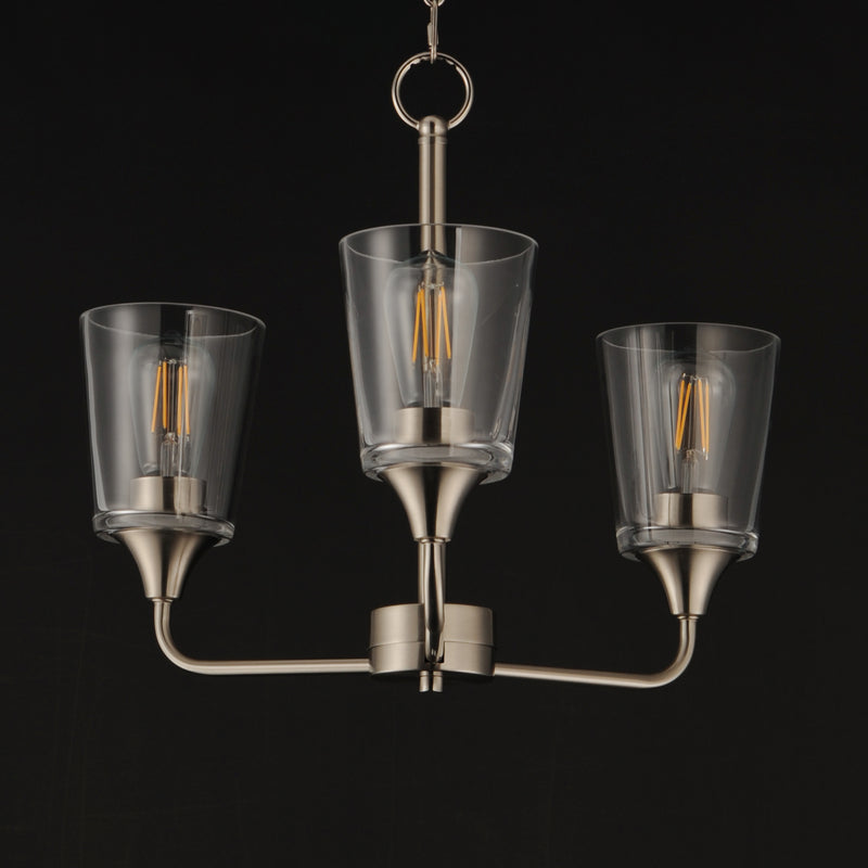 Maxim 12873CLSN Hudson 3 Light Chandelier | Satin Nickel