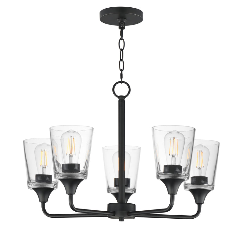 Maxim 12875CLBK Hudson 5 Light Chandelier | Black