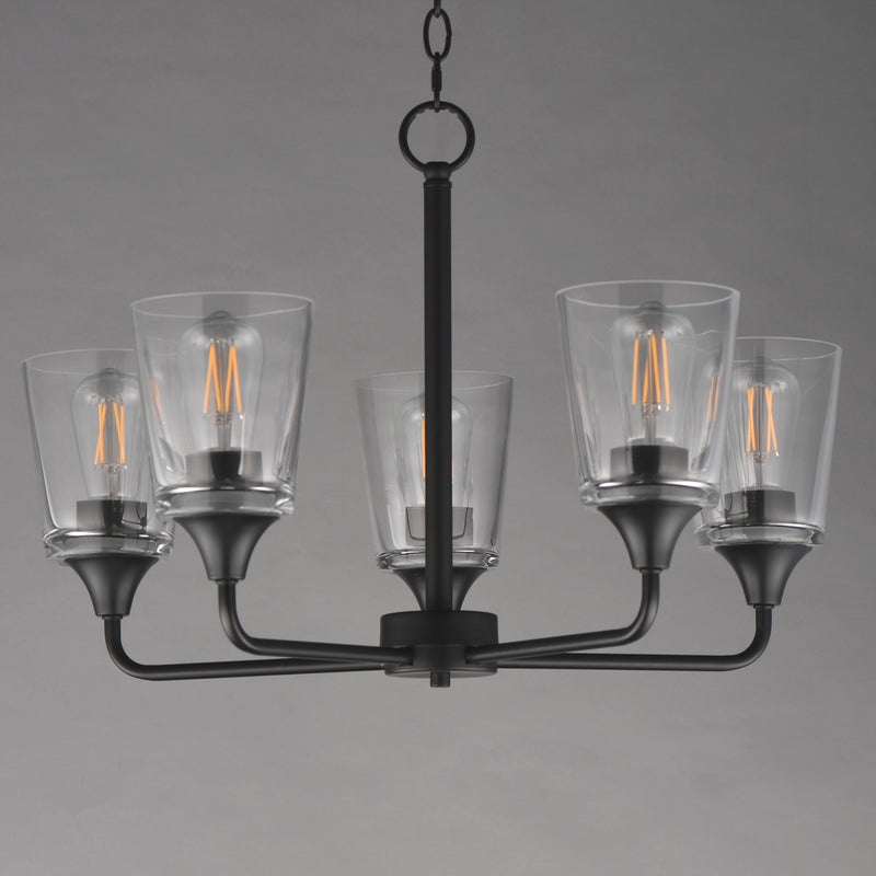 Maxim 12875CLBK Hudson 5 Light Chandelier | Black