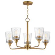 Maxim 12875CLNAB Hudson 5 Light Chandelier | Natural Aged Brass