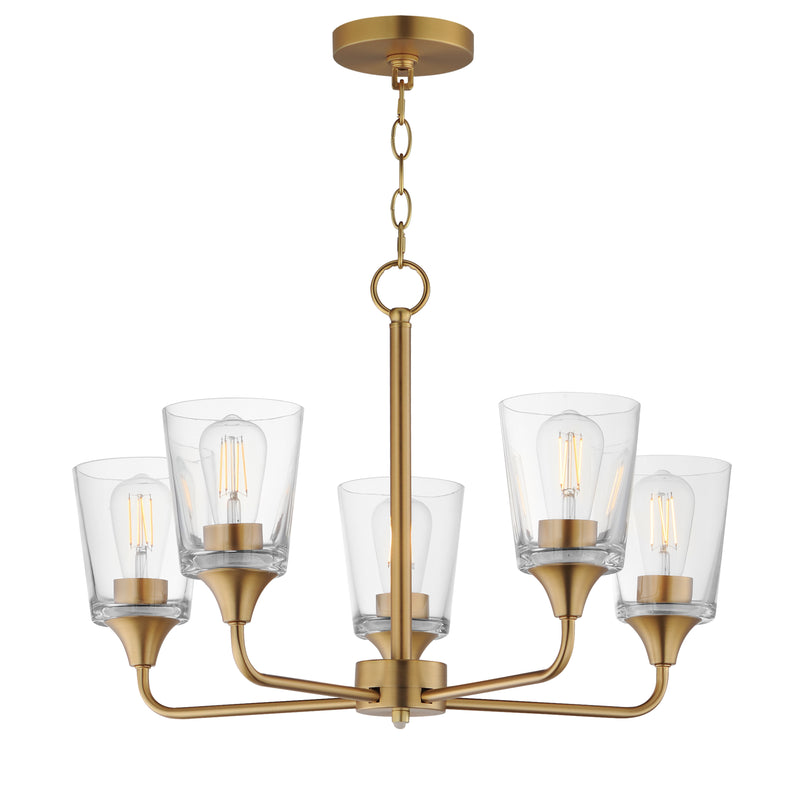 Maxim 12875CLNAB Hudson 5 Light Chandelier | Natural Aged Brass