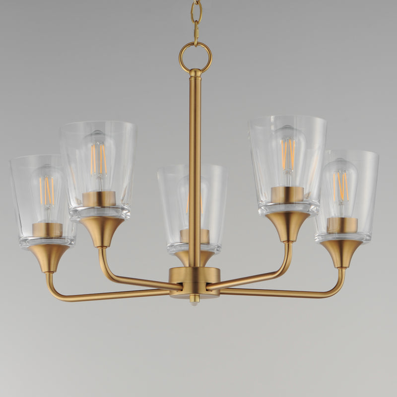 Maxim 12875CLNAB Hudson 5 Light Chandelier | Natural Aged Brass
