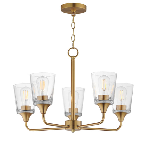 Maxim 12875CLNAB Hudson 5 Light Chandelier | Natural Aged Brass