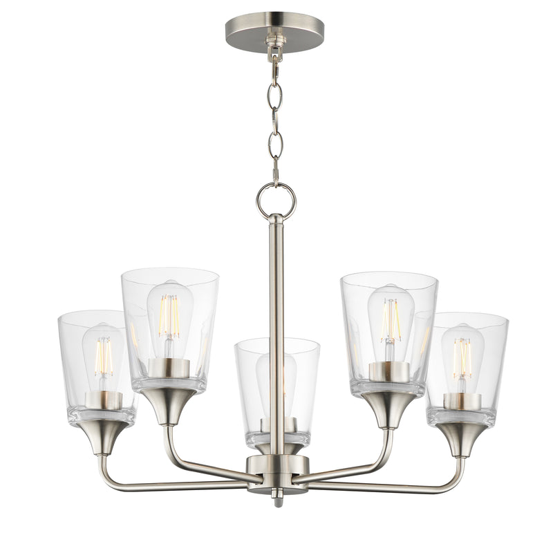 Maxim 12875CLSN Hudson 5 Light Chandelier | Satin Nickel