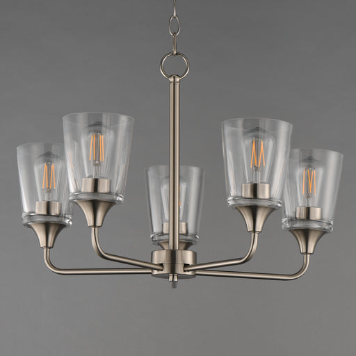Maxim 12875CLSN Hudson 5 Light Chandelier | Satin Nickel