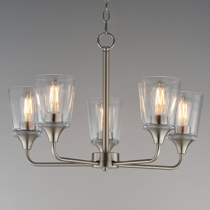 Maxim 12875CLSN Hudson 5 Light Chandelier | Satin Nickel