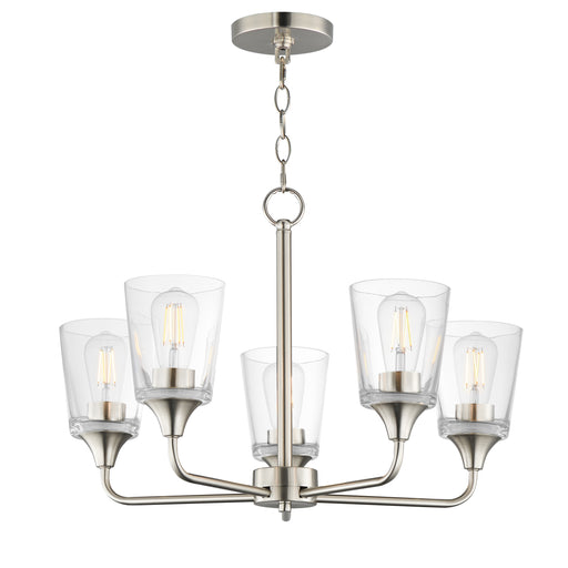 Maxim 12875CLSN Hudson 5 Light Chandelier | Satin Nickel