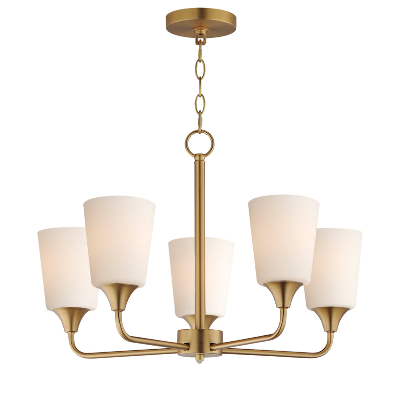 Maxim 12875SWNAB Hudson 5 Light Chandelier | Natural Aged Brass