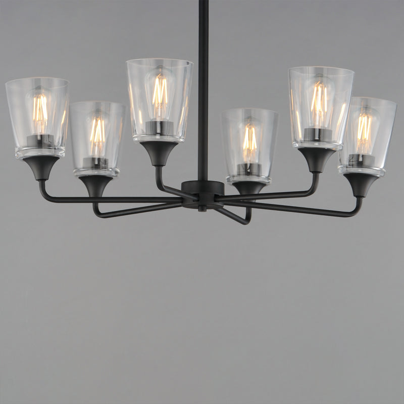 Maxim 12876CLBK Hudson 6 Light Chandelier | Black