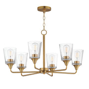 Maxim 12876CLNAB Hudson 6 Light Chandelier | Natural Aged Brass