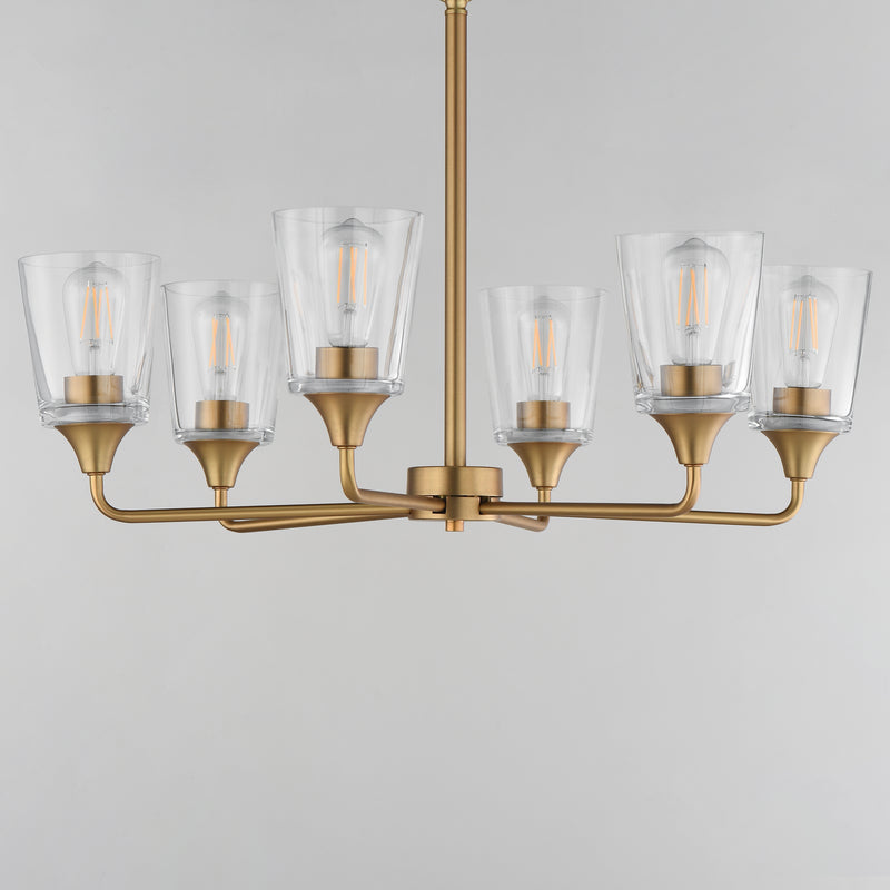 Maxim 12876CLNAB Hudson 6 Light Chandelier | Natural Aged Brass