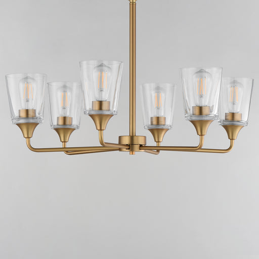 Maxim 12876CLNAB Hudson 6 Light Chandelier | Natural Aged Brass