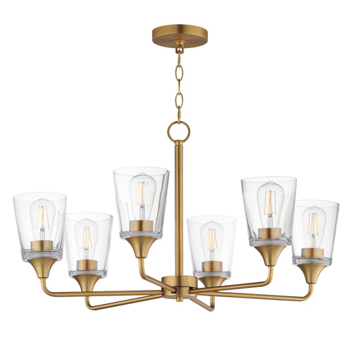 Maxim 12876CLNAB Hudson 6 Light Chandelier | Natural Aged Brass