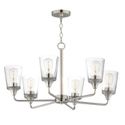 Maxim 12876CLSN Hudson 6 Light Chandelier | Satin Nickel
