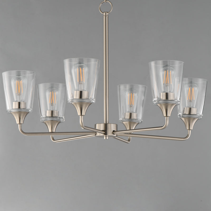 Maxim 12876CLSN Hudson 6 Light Chandelier | Satin Nickel