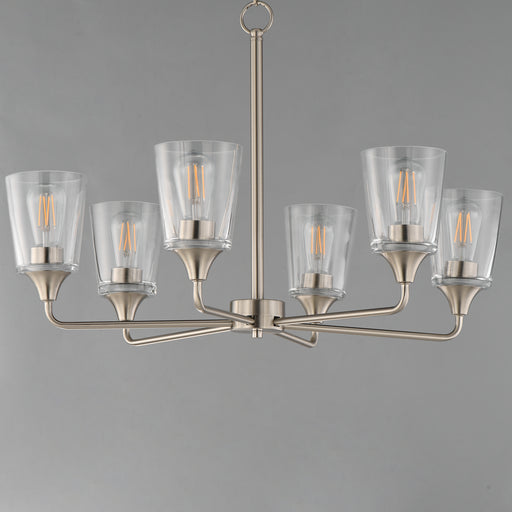Maxim 12876CLSN Hudson 6 Light Chandelier | Satin Nickel