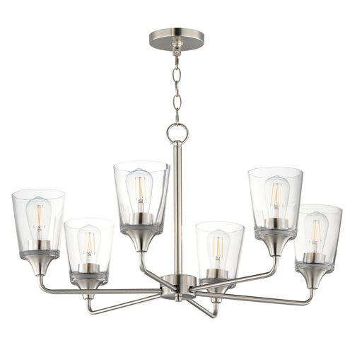 Maxim 12876CLSN Hudson 6 Light Chandelier | Satin Nickel