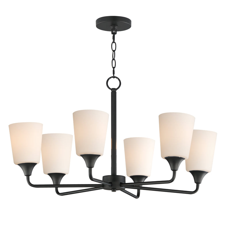 Maxim 12876SWBK Hudson 6 Light Chandelier | Black