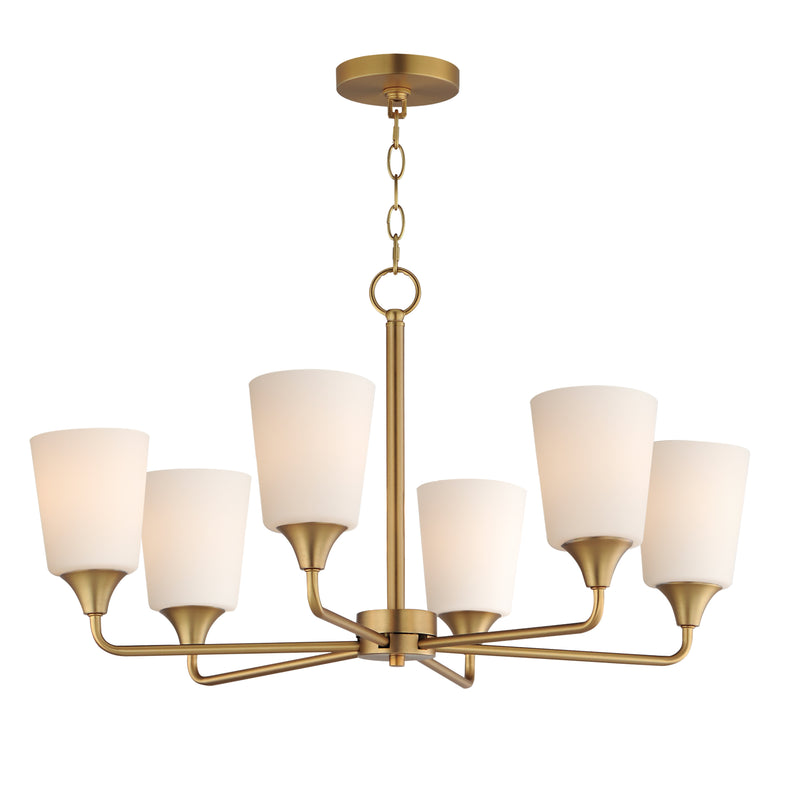 Maxim 12876SWNAB Hudson 6 Light Chandelier | Natural Aged Brass